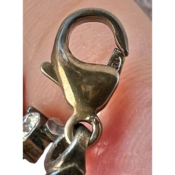 Cz Diamond & sterling Silver Tennis Bracelet 7" Elegant Lattice Design - Picture 8 of 9